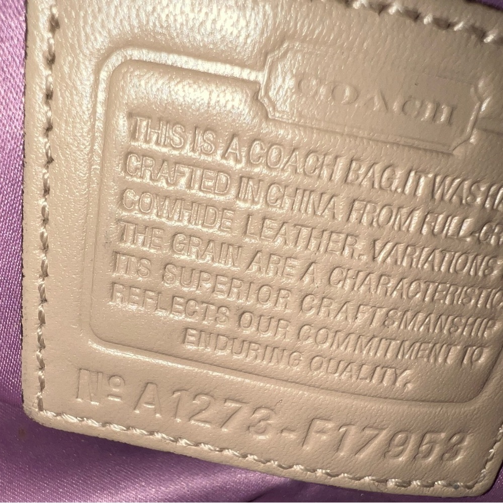 Coach Ashley tan Leather Hobo Shoulder Bag.  A1273-F17953. - Picture 4 of 5